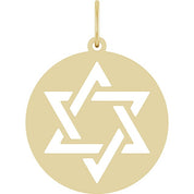 14K Yellow Star of David Pendant