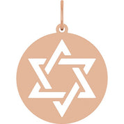 14K Rose Star of David Pendant