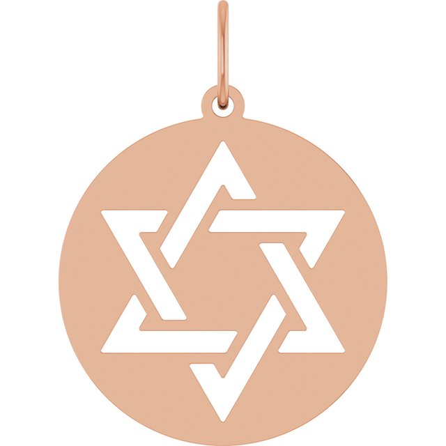 14K Rose Star of David Pendant