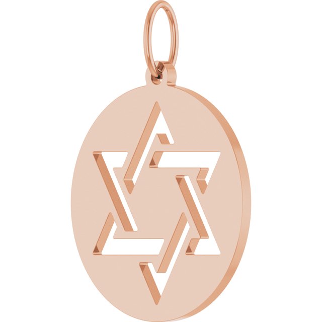 14K Rose Star of David Pendant