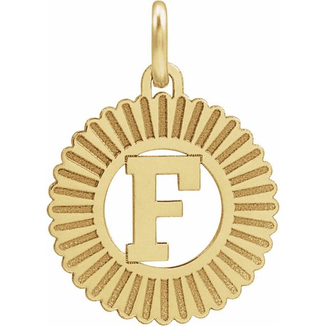 14K Yellow Gold-Plated Sterling Silver Initial F Pendant