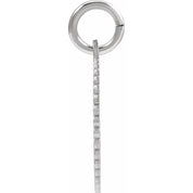 14K White Initial U Pendant