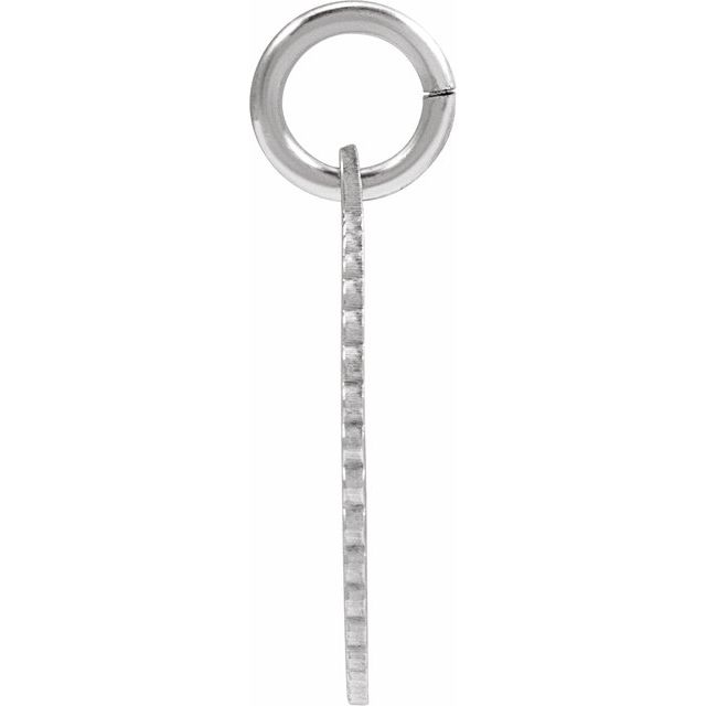 14K White Initial U Pendant