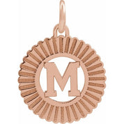 14K Rose Initial M Pendant