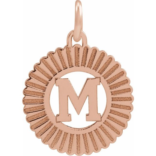 14K Rose Initial M Pendant