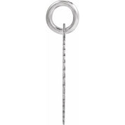 14K White Initial M Pendant