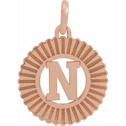 14K Rose Initial N Pendant