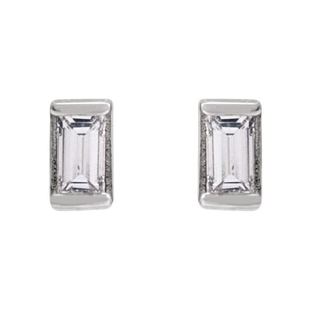 14K White .05 CTW Natural Diamond Stud Earrings