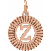 14K Rose Initial Z Pendant