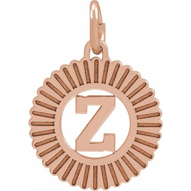 14K Rose Initial Z Pendant