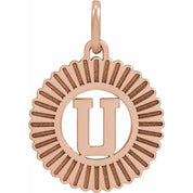 14K Rose Initial U Pendant