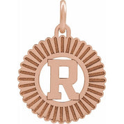 14K Rose Initial R Pendant