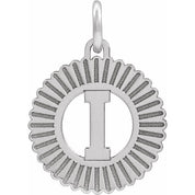 14K White Initial I Pendant