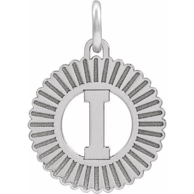 14K White Initial I Pendant