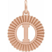 14K Rose Initial I Pendant
