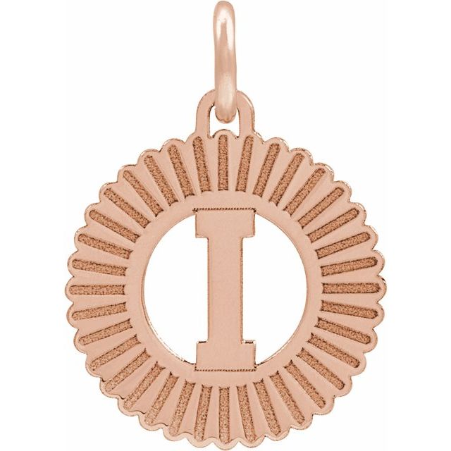 14K Rose Initial I Pendant