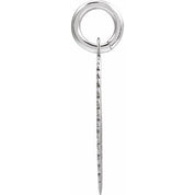 14K White Initial E Pendant