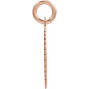 14K Rose Initial E Pendant