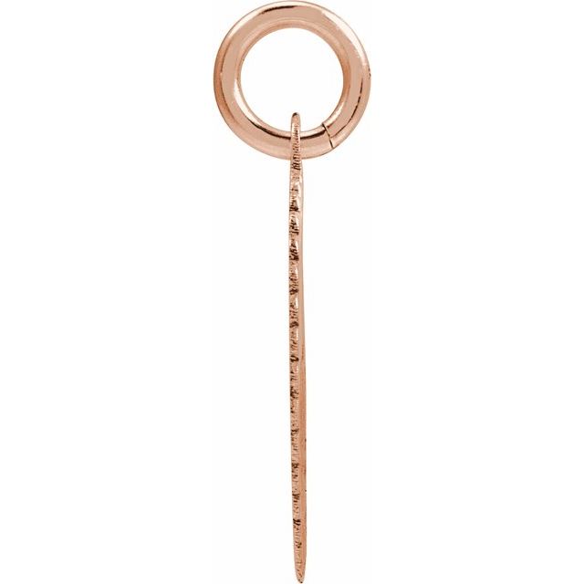 14K Rose Initial E Pendant