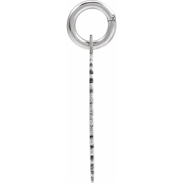 14K White Initial A Pendant
