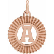 14K Rose Initial A Pendant