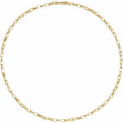 14K Yellow 3.9 mm Puffed Oval Cable 16" Chain