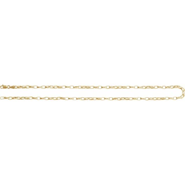 18K Yellow Gold-Plated Sterling Silver 3.9 mm Puffed Oval Cable 18" Chain