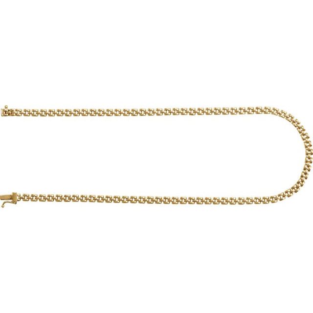 14K Yellow 4 mm Panther 16" Chain