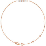 14K Rose 1/4 CTW Natural Diamond Graduated 6 1/2-7 1/2" Bracelet