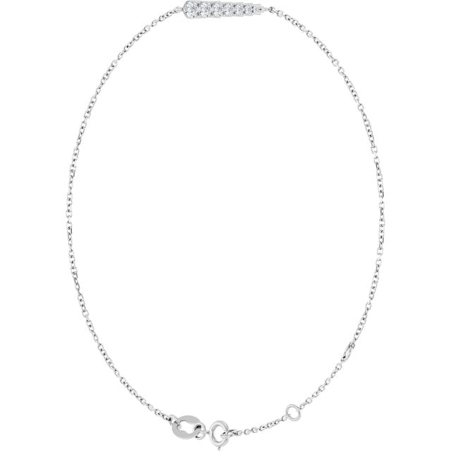 Sterling Silver 1/4 CTW Natural Diamond Graduated 6 1/2-7 1/2" Bracelet