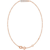 14K Rose 1/4 CTW Natural Diamond Graduated 6 1/2-7 1/2" Bracelet