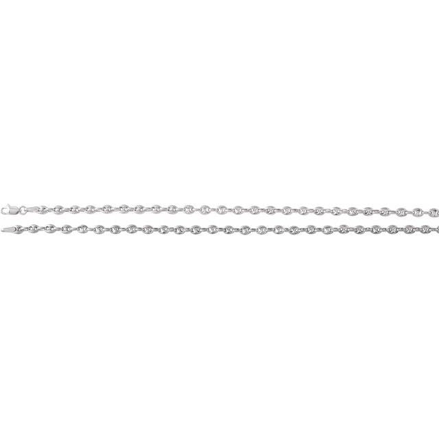 Sterling Silver 3.8 mm Hollow Puffed Anchor 18" Chain