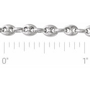 Sterling Silver 3.8 mm Hollow Puffed Anchor Chain by the Inch