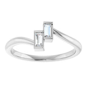 Sterling Silver 1/8 CTW Natural Diamond Two Stone Ring