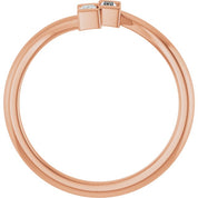 14K Rose 1/8 CTW Natural Diamond Two Stone Ring