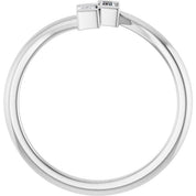 Sterling Silver 1/8 CTW Natural Diamond Two Stone Ring