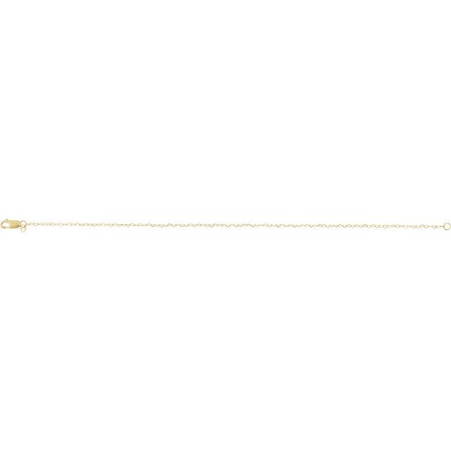 14K Yellow .8 mm Heart 7" Chain