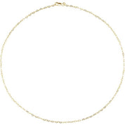14K Yellow 1.9 mm Heart 18" Chain