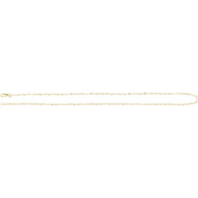 14K Yellow 1.9 mm Heart 18" Chain