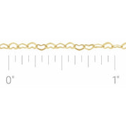 14K Yellow 1.9 mm Heart Chain by the Inch