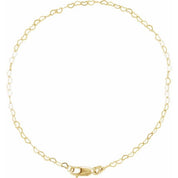 14K Yellow 1.9 mm Heart 7" Chain