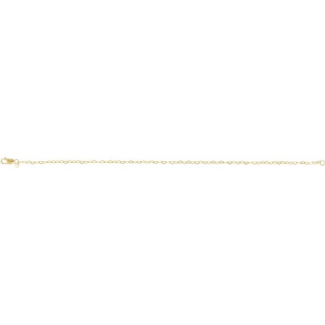 14K Yellow 1.9 mm Heart 7" Chain