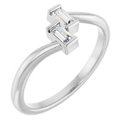 Sterling Silver 1/8 CTW Natural Diamond Two Stone Ring