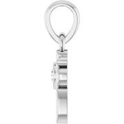 Platinum .03 CT Natural Diamond Dog Mom Pendant