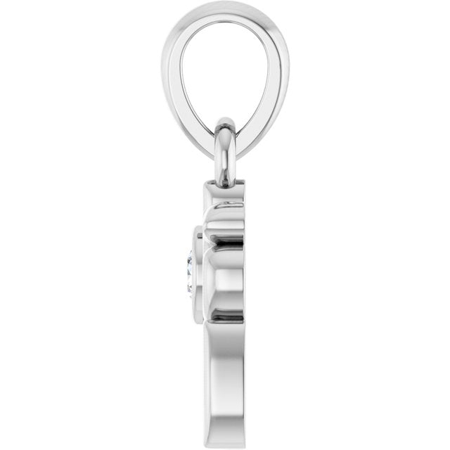 Platinum .03 CT Natural Diamond Dog Mom Pendant