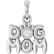 Platinum .03 CT Natural Diamond Dog Mom Pendant