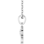 Sterling Silver .03 CT Natural Diamond Dog Mom 18" Necklace