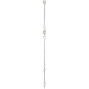 14K White Natural Citrine Bezel-Set Three-Stone 6 1/2-7 1/2" Bracelet