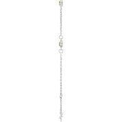 14K White Natural Peridot Bezel-Set Three-Stone 6 1/2-7 1/2" Bracelet