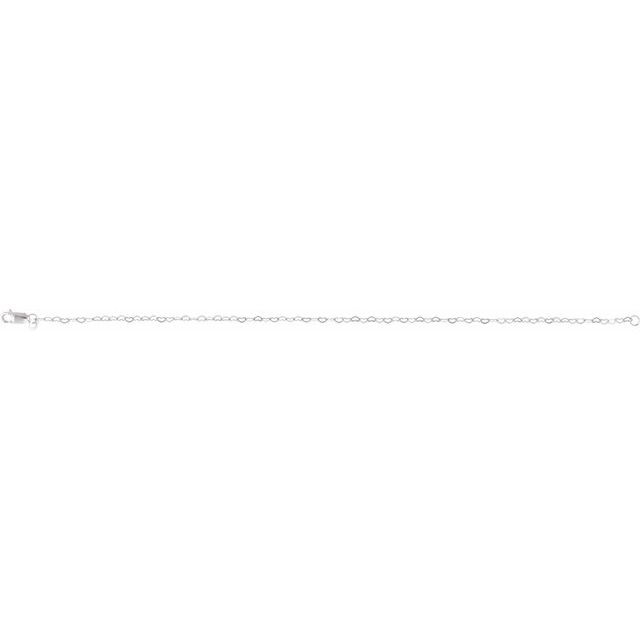 14K White 1.9 mm Heart 7" Chain